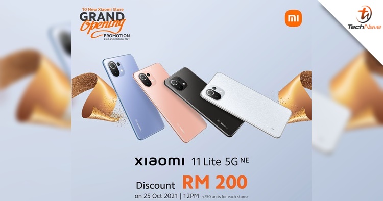 The Xiaomi 11 Lite 5G NE will also have RM200 off during the grand opening of 10 new Xiaomi stores
