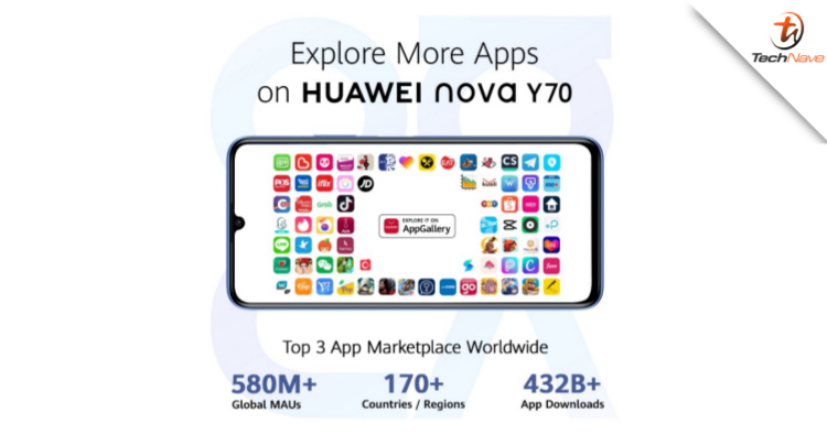 HUAWEI nova Y70 users can get various welcome app gift packs with HUAWEI AppGallery