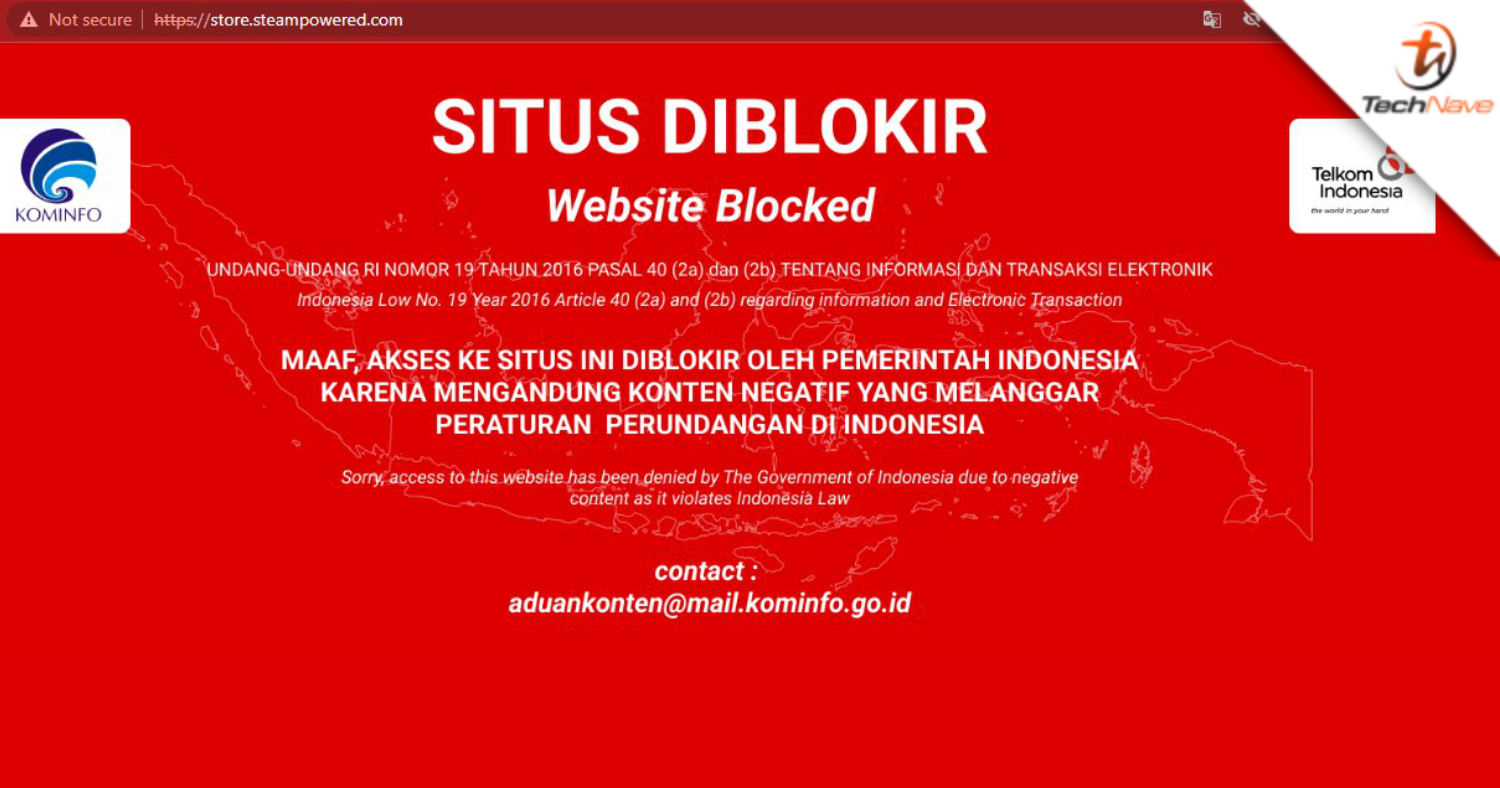 Steam, Epic Games and Reddit are now blocked in Indonesia