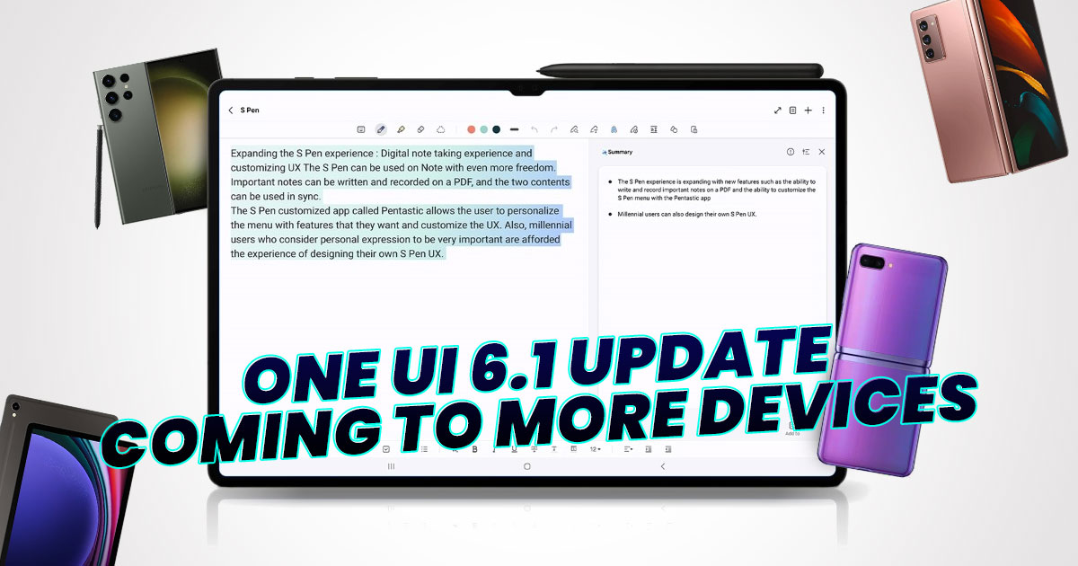 One UI 6.1 update now on previous-generation Samsung phones
