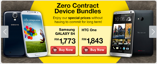 DiGi Cuts Samsung Galaxy S4 and HTC One Zero Contract Price!