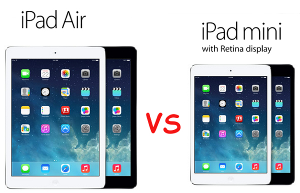 Apple iPad Air vs iPad mini with Retina Display