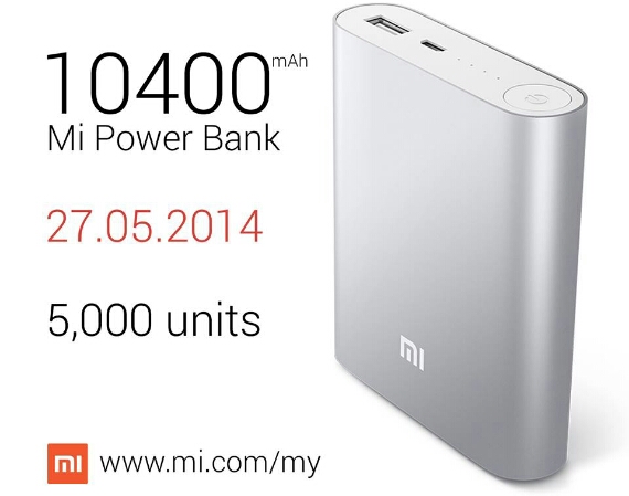Xiaomi Malaysia will have 5000 units of Mi Power Bank on 27 May 2014