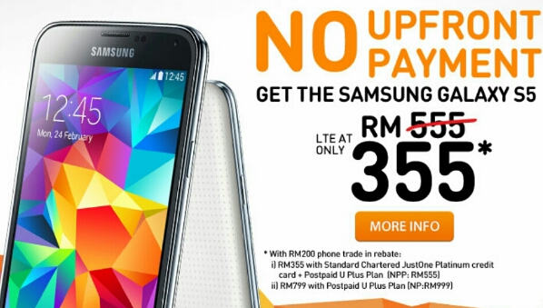 U Mobile lowers No Upfront Samsung Galaxy S5 deal to RM355