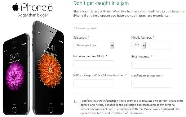 Maxis opens up pre-check for Apple iPhone 6 and 6 Plus smartphones