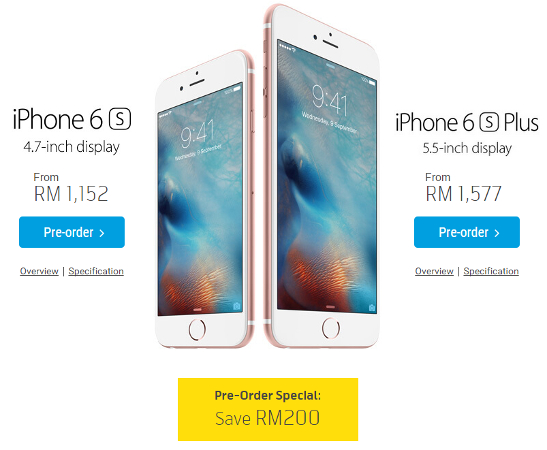 Apple iPhone 6s and iPhone 6s Plus telco pre-orders reveal Malaysia pricing details