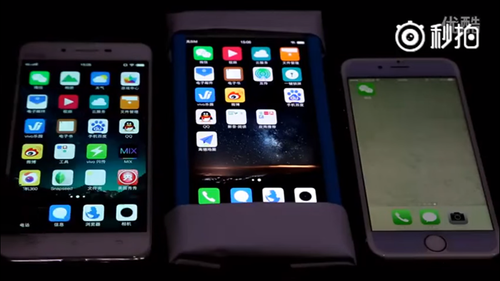 Vivo showing speed comparison video between the Xplay 5 and iPhone 6s