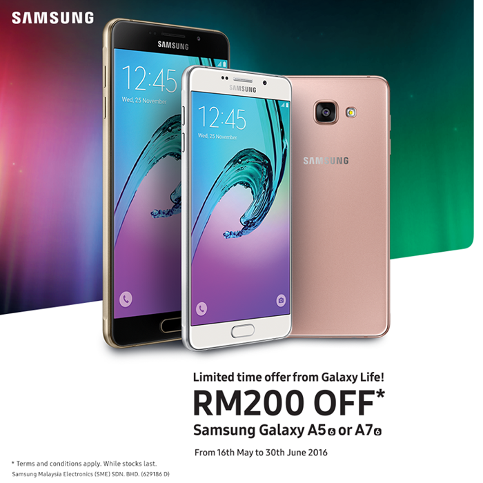Special Samsung Galaxy A (2016) discount with Galaxy Life app until 30 June 2016
