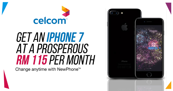 Change your phone to the iPhone 7 with Celcom's NewPhone from as low as RM115, anytime!