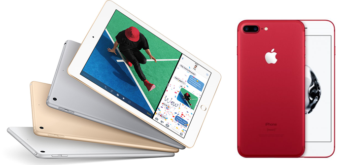 Apple announced new (PRODUCT)RED iPhone 7 series and new 9.7-inch iPad