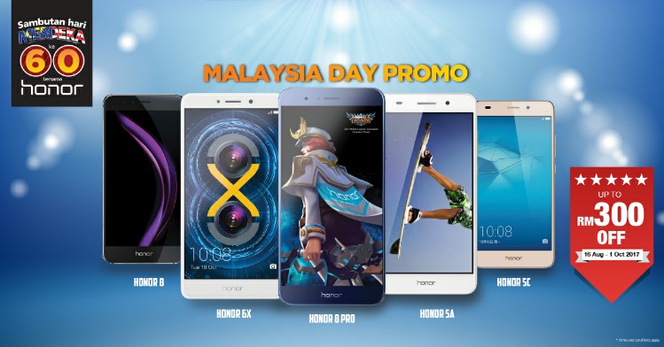 Honor Malaysia Day promo offers discount, deals and freebies until 1 October 2017