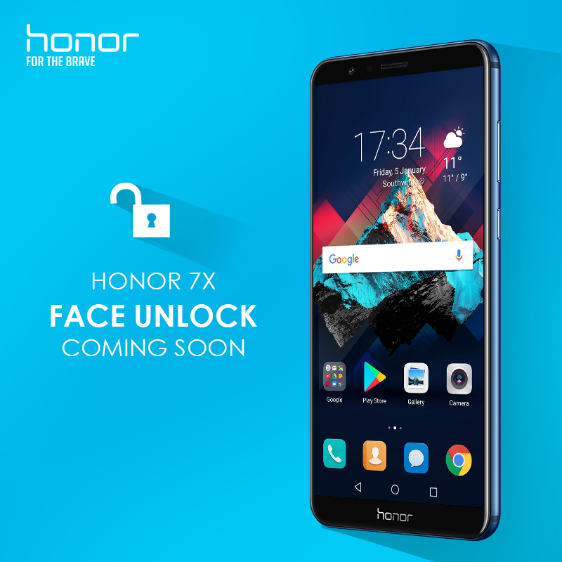 Face Unlock feature will be included in honor 7X's next software update