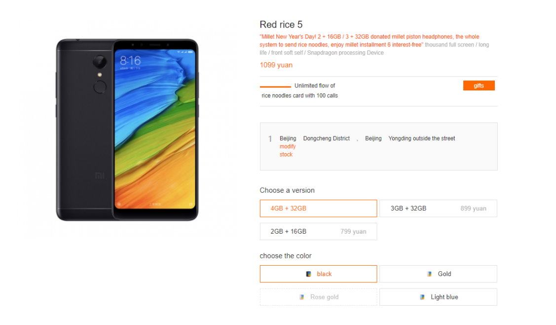 A new Xiaomi Redmi 5 4GB model appears silently in store from ~RM672