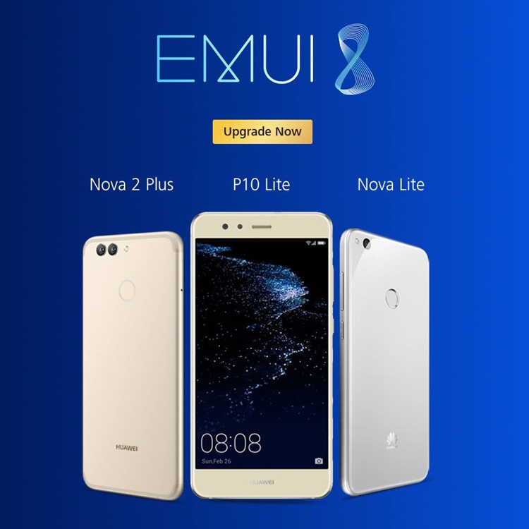 New EMUI 8.0 update rolled out for Huawei Nova Lite, Nova 2 Plus and P10 lite
