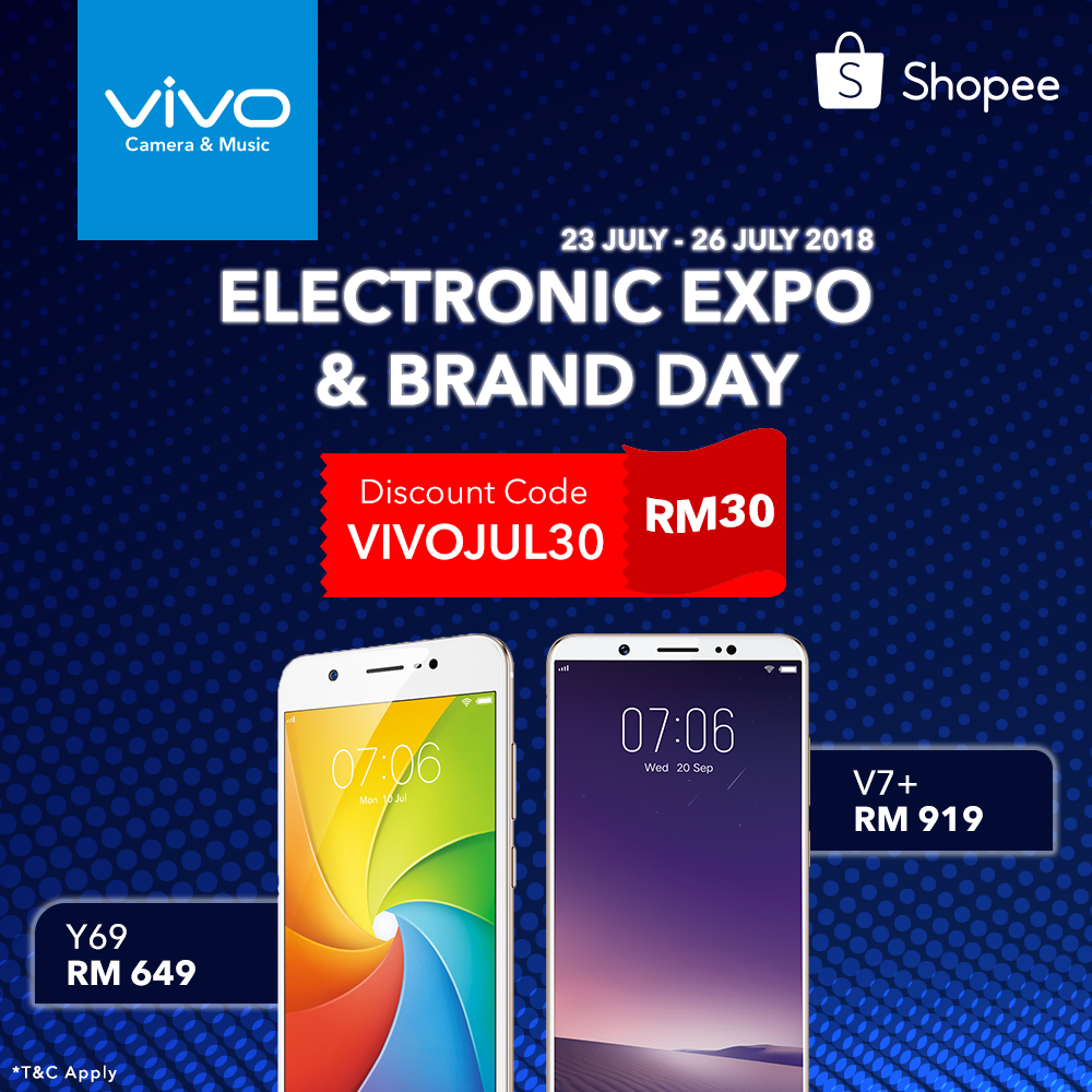 vivo Malaysia giving away a free RM30 voucher for Shopee Electronic Expo