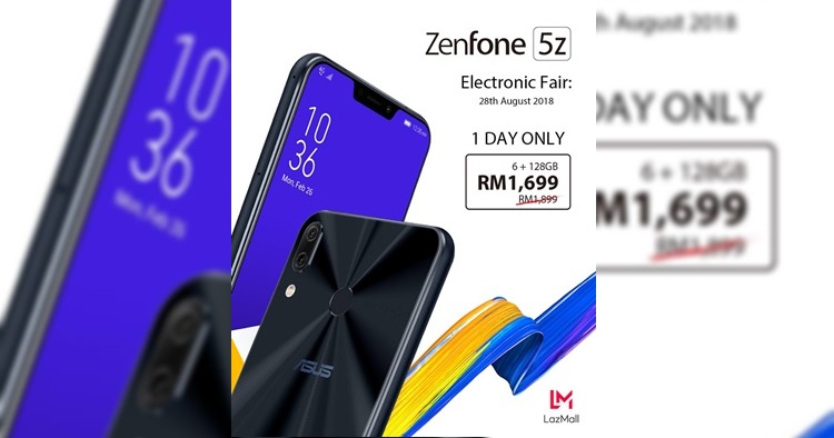 Another ASUS ZenFone 5Z flash sale again for RM1699 on 28 August 2018