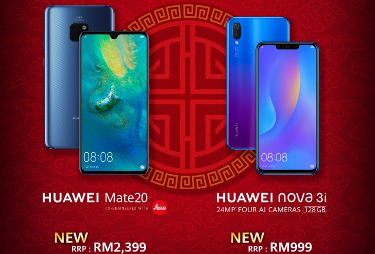 You can get up to RM500 off for the Huawei nova 3i and Mate 20 this Malaysia CNY 2019