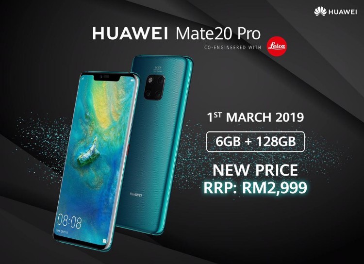Huawei Mate 20 Pro (6GB + 128GB) model is now RM2999!