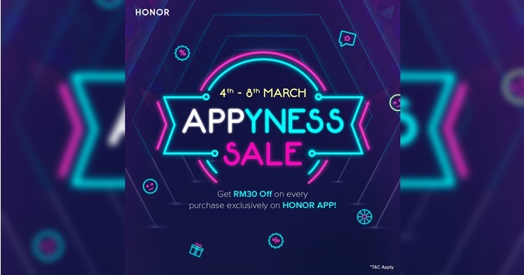 First 50 customers will get RM30 off on HONOR Malaysia's APPYNESS Sale until 8 March 2019