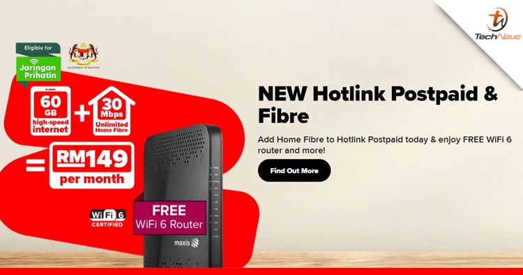 New Maxis Hotlink Postpaid and Fibre plan launch, total 60GB data & up to 800Mbps starting from RM149/month