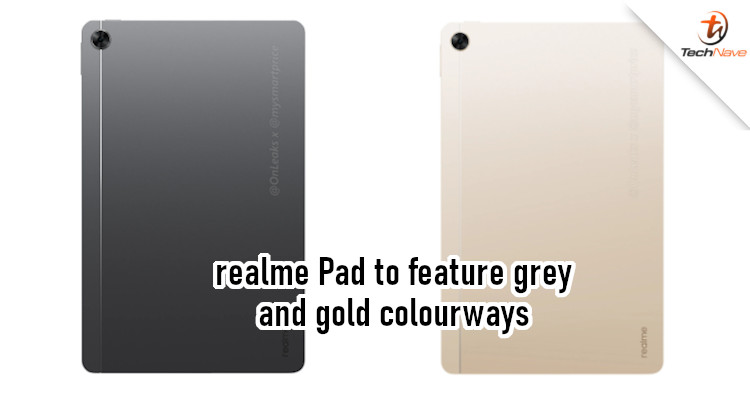 More realme Pad renders appear, confirm dark-grey and gold colours