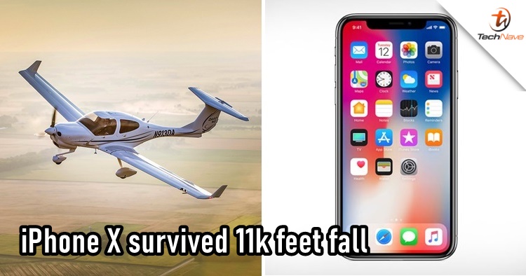 An iPhone X was still alive after falling out of a plane from 11,000 feet in the air