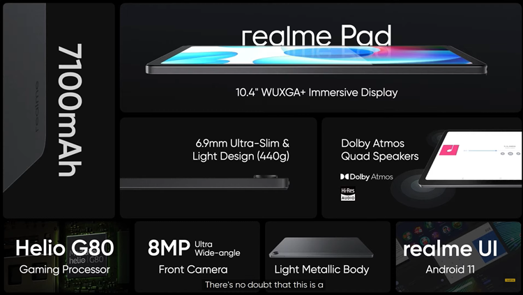 Realme Pad is here with 10-inch screen, ultra-slim body and exciting price  -  news