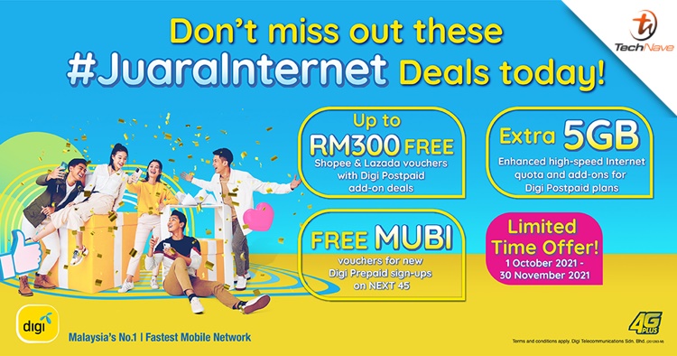 Digi giving #JuaraInternet Deals for postpaid, prepaid and fibre customers until 30 November