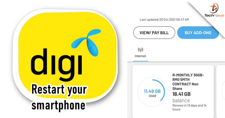 (Update) Digi said to restart your phone to resolve the "intermittent internet connectivity" issue