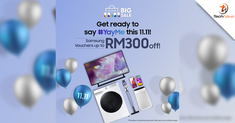 You can claim vouchers up to RM300 off on Samsung's online store in Shopee for 11.11