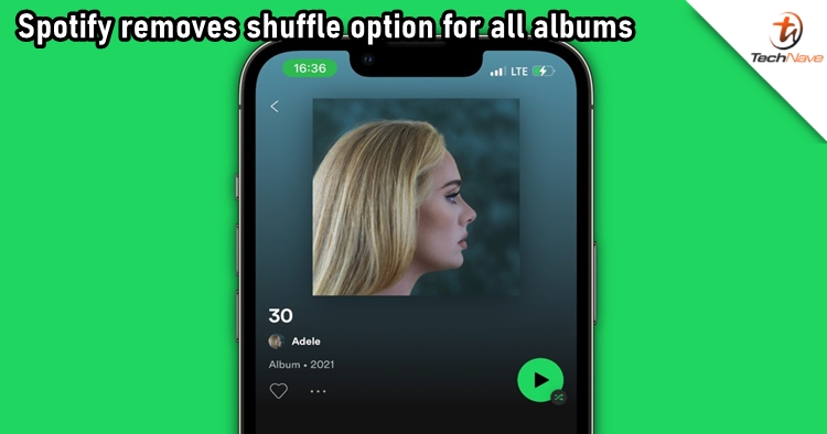 After Adele's 30, Spotify removes shuffle option for all artists' albums