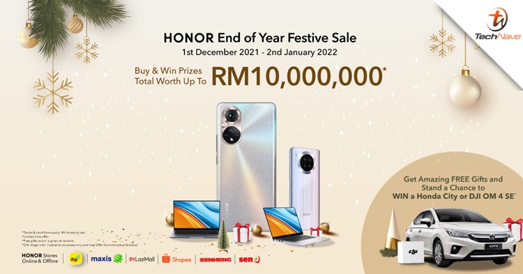 You could win a Honda City car from just buying a phone or laptop from HONOR Malaysia's year end sale