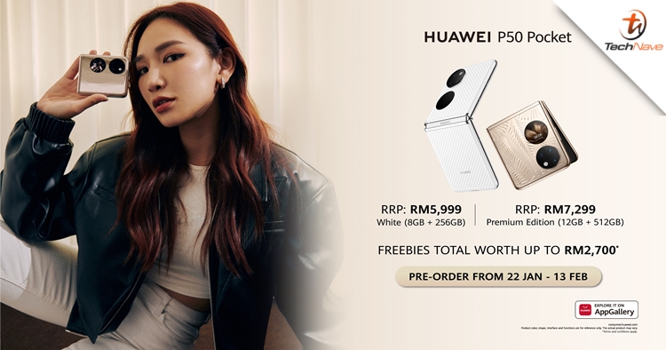 Pre-order HUAWEI P50 Pocket and stand a chance to get freebies worth up to RM2,700!