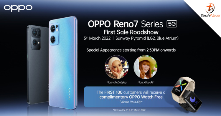 Grab the OPPO Reno7 Series 5G at Sunway Pyramid this weekend and get free gifts worth up to RM1267!