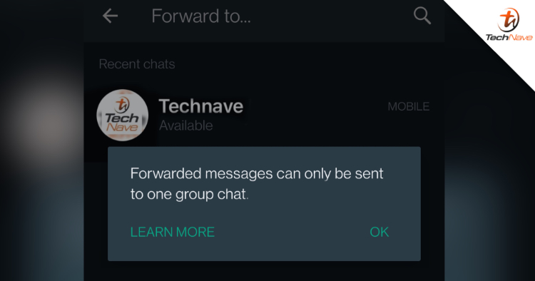 WhatsApp to restrict its users from forwarding messages to more than one group chat