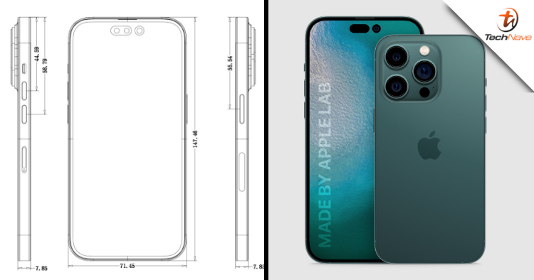 New iPhone 14 series schematics leak and renders reveal their sizes and the display’s dual-hole design