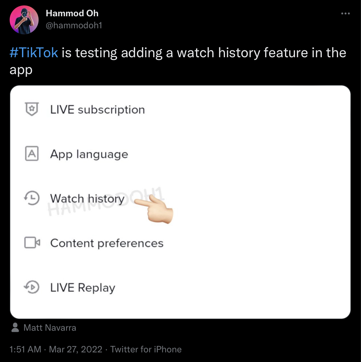 How to find your TikTok watch history