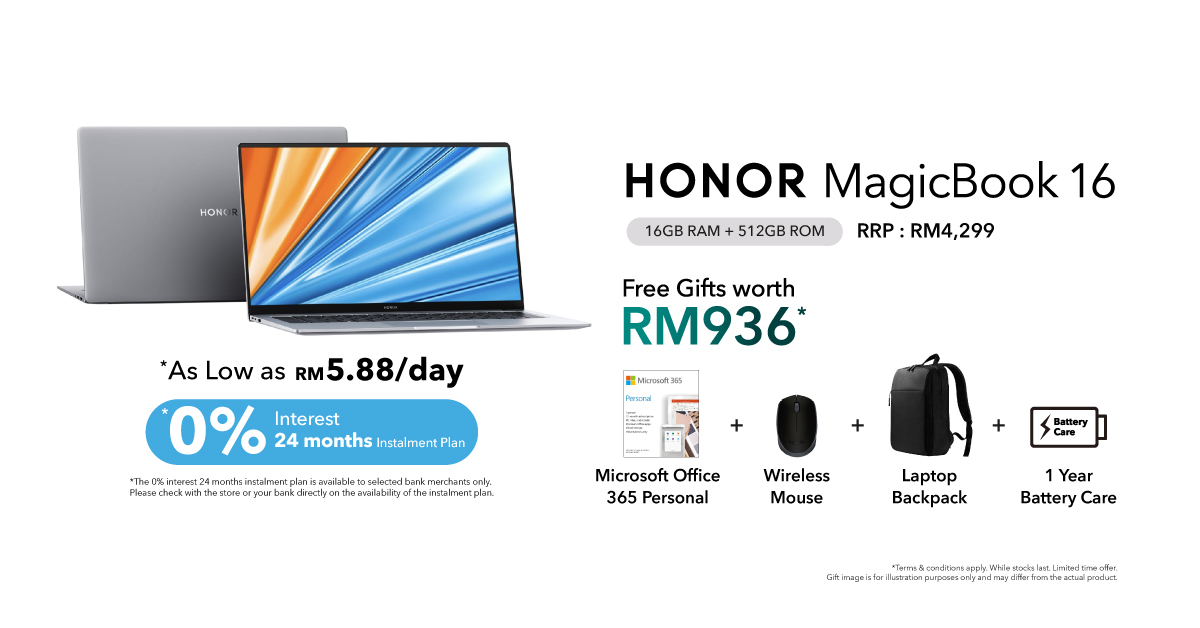 HONOR Raya promo: Discounts up to RM250 and free gifts worth up to RM936  for selected products