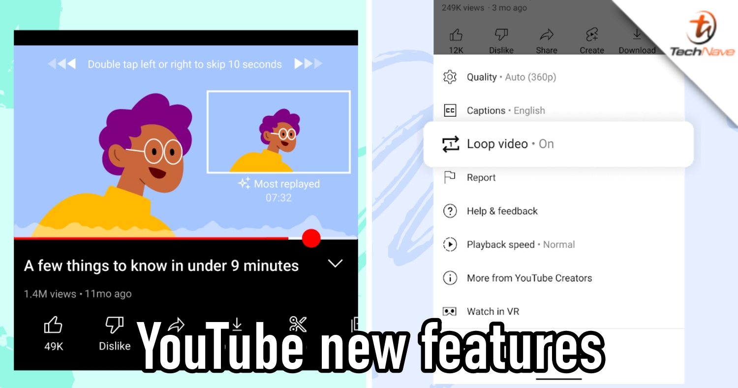YouTube now allows users to play a video on single loop and skip to the most popular part