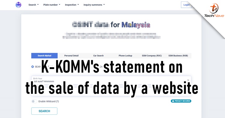 The website selling Malaysians personal data online has been taken care of, said K-KOMM - TechNave