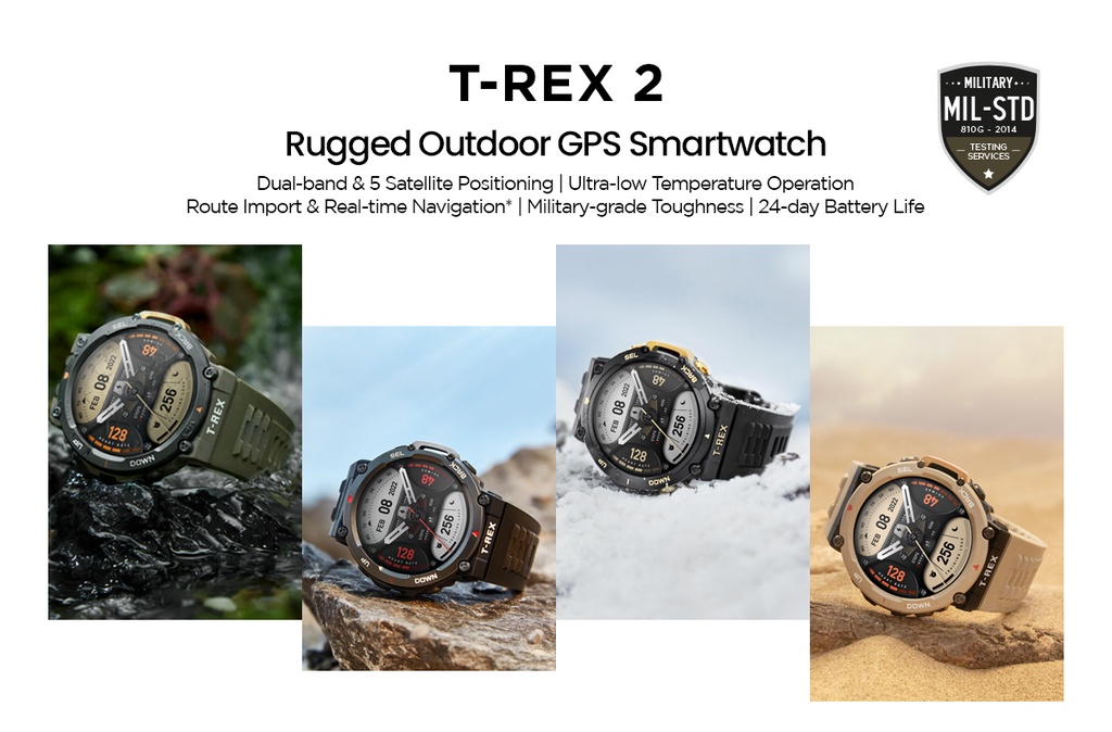 Amazfit T-Rex 2 Rugged Outdoor GPS Smartwatch