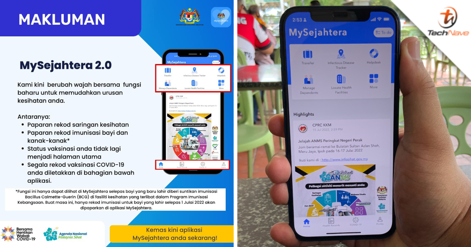 MySejahtera 2.0 introduces a revamped look and new features such as health screening record