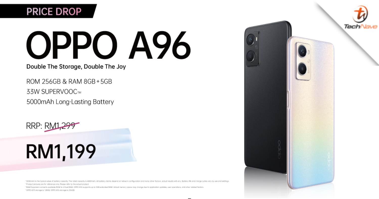 OPPO A96 is now officially retailing at an RM100 cheaper price in Malaysia
