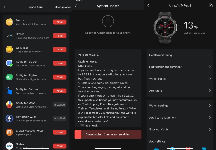 LATEST AMAZFIT T-REX 2 UPDATE INTRODUCES ROUTE IMPORT & REAL-TIME