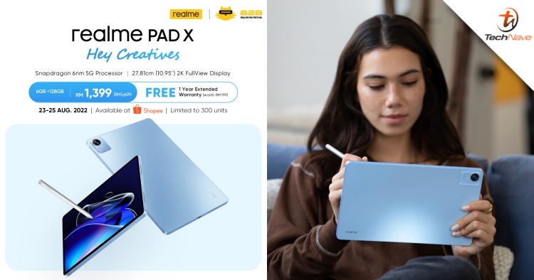 realme Pad X 5G Malaysia release: SD 695 SoC and 8340mAh battery at RM1699