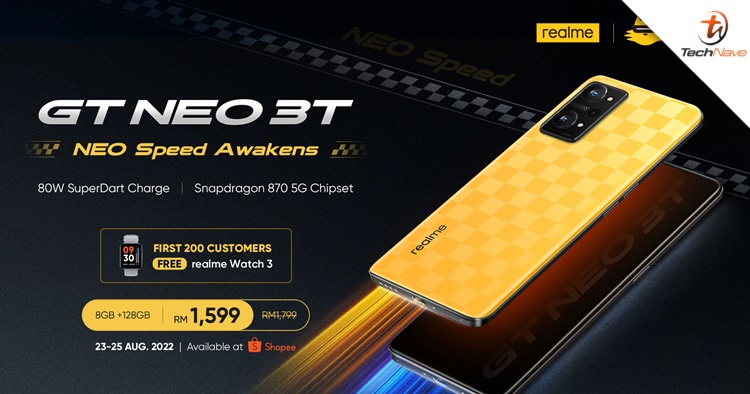 realme GT Neo 3T Malaysia release: SD 870 5G & 8GB + 128GB set, special launching price at RM1599