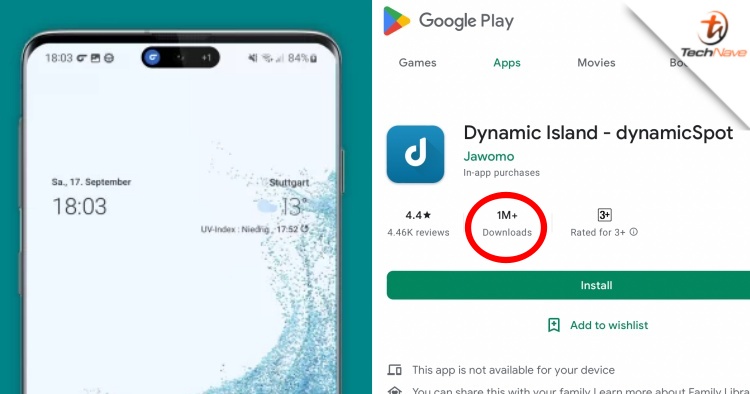 Over 1 million Android users have installed ‘Dynamic Island’ on their devices via the dynamicSpot app