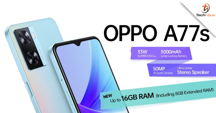 The OPPO A77s now supports up to 8GB of virtual RAM extension
