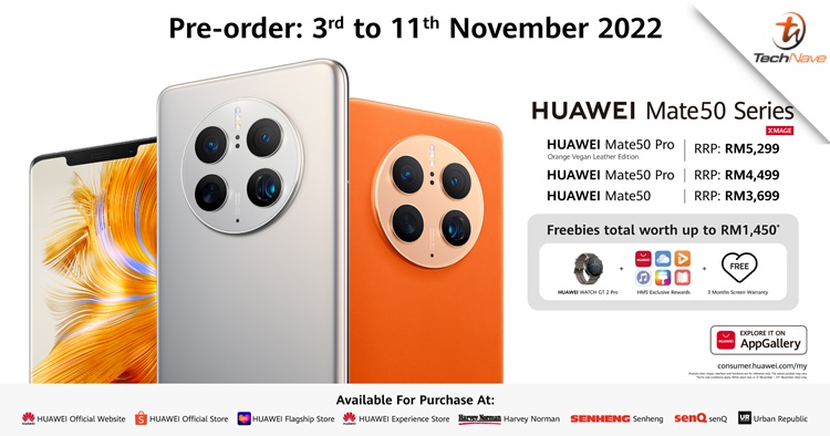 Huawei Mate 50 series Malaysia pre-order - starting price from RM3699 + freebies worth up to RM1450