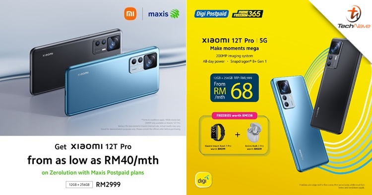 Xiaomi 12T Pro now available on Digi and Maxis postpaid plans for as low as RM38/month